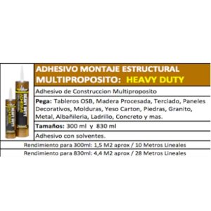 Adhesivo Montaje Heavy Duty 300ml