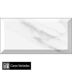 Cerámica Muro Carrara Brillo (Metro) Bisel 3Caras 10x20(1