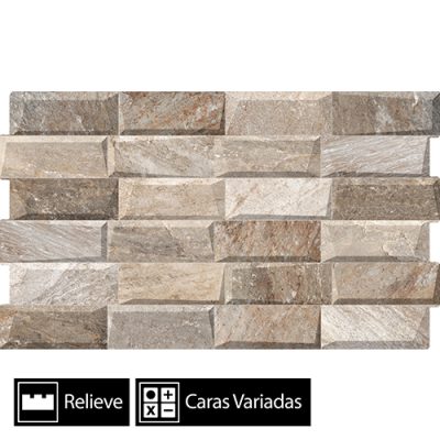 Cerámica Muro Fachaleta Infinity Stone Beige C54017 4Caras 34x58