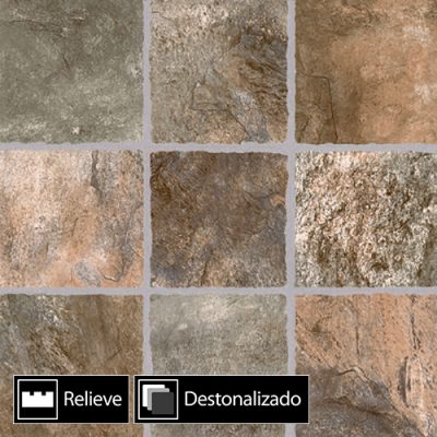 Cerámica Piso Pórfido Verde Destonalizado 35x35(2