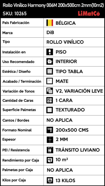 Rollo Vinílico Harmony 006M 200x500cm 2mm(10m2) - Imagen 5