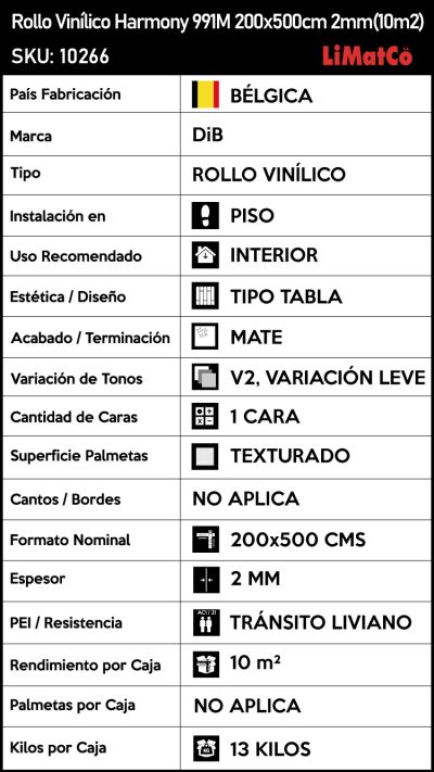 Rollo Vinílico Harmony 991M 200x500cm 2mm(10m2) - Imagen 4