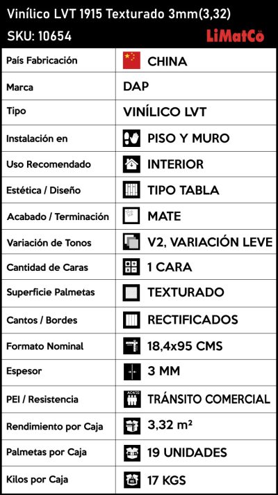 Vinílico LVT 1915 Texturado 3mm(3,32) - Imagen 4