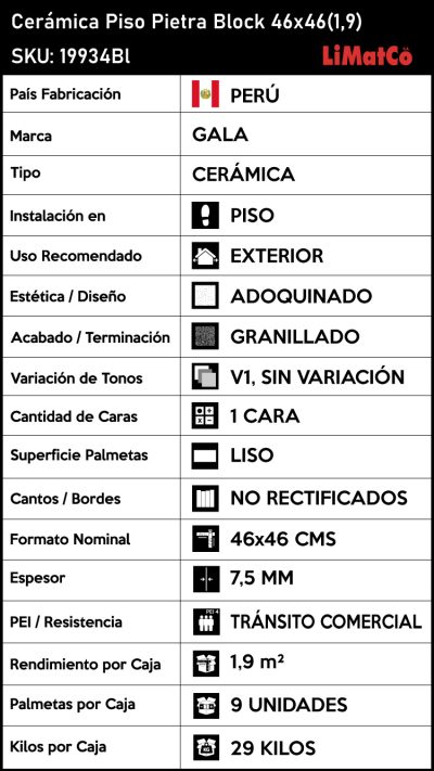 Cerámica Piso Pietra Block 46x46(1,9) - Imagen 5